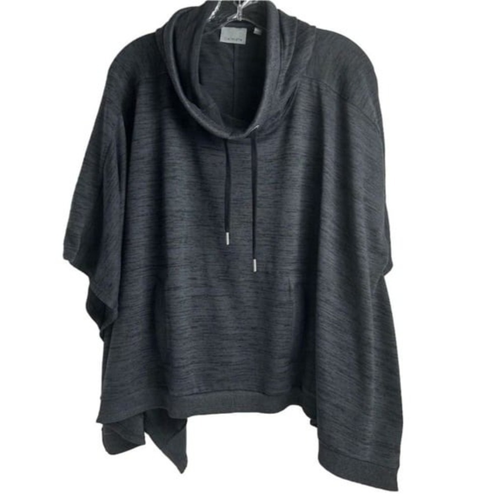 Athleta Women's Gray Hooded Poncho‎ Sweatshirt Pullover Size S